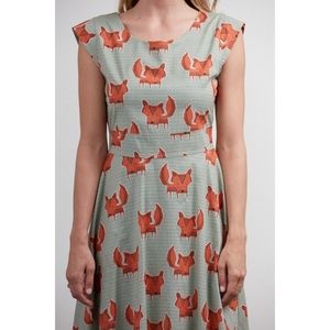 Kitschy Fox Cap Sleeve Dress